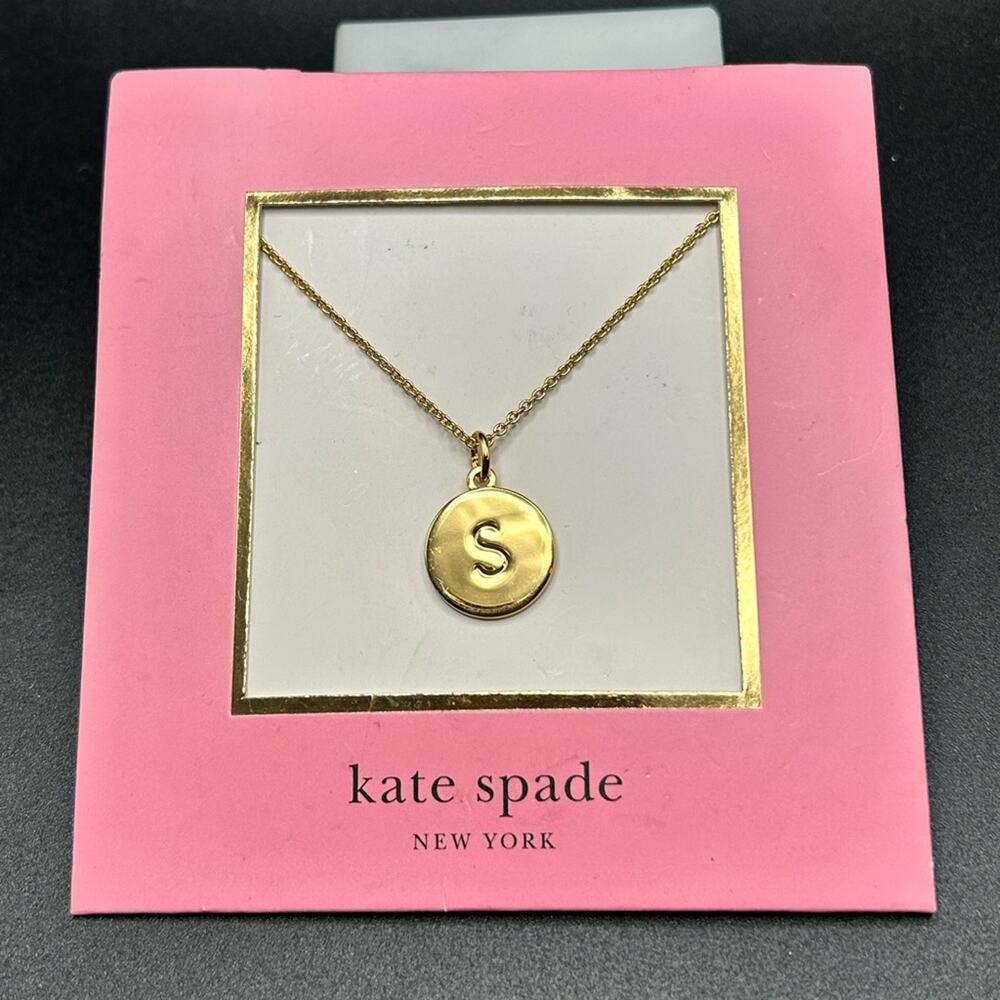 Kate Spade Initial Pendant, Gold tone S    One in a Million. New on Card!